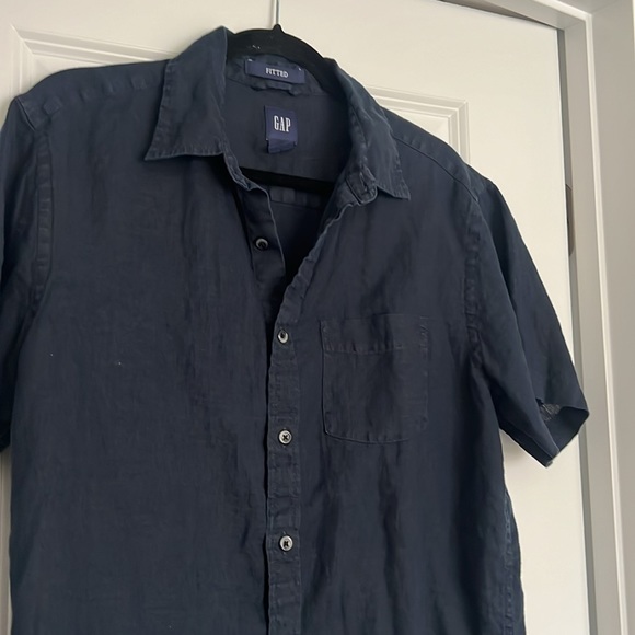 Gap Men’s Navy Linen Shirt - Picture 2 of 4
